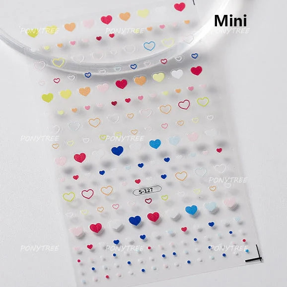 Red Sexy Love Heart Flower Hot Stamping Wing Star Moon Bowknot Sun Punk Adhesive Nail Art Decorations Stickers Manicure Decals (ONLINE ORDER ONLY)