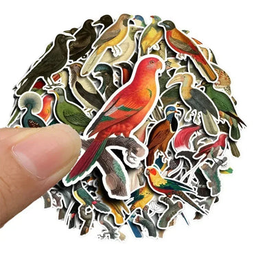 10/60Pcs Retro Style Lovely Little Colorful Bird Animal Stickers Decorate Luggage Computers Refrigerators Stickers Kids Gifts (ONLINE ORDER ONLY)