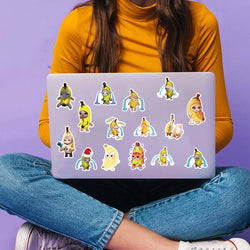 50Pcs  Banana Cat Cartoon Kawaii Sticker DIY Scrapbook Laptop Stationary Guitar Suitcase Sticker Cute Animal Decals Kids Toys﻿ (Online Order Only)