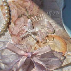 White Pink Flower Dreamy Romantic Petal Jelly Shiny Peach Blossom Polarized Light Delicate Nail Art Stickers 5D Manicure Decals (ONLINE ORDER ONLY)