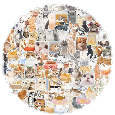 10/50/100pcs Cute Cat Meme Animal Graffiti Stickers Kawaii Cartoon Decals Kids Toy Laptop DIY Scrapbook Suitcase Phone Sticker (ONLINE ORDER ONLY)