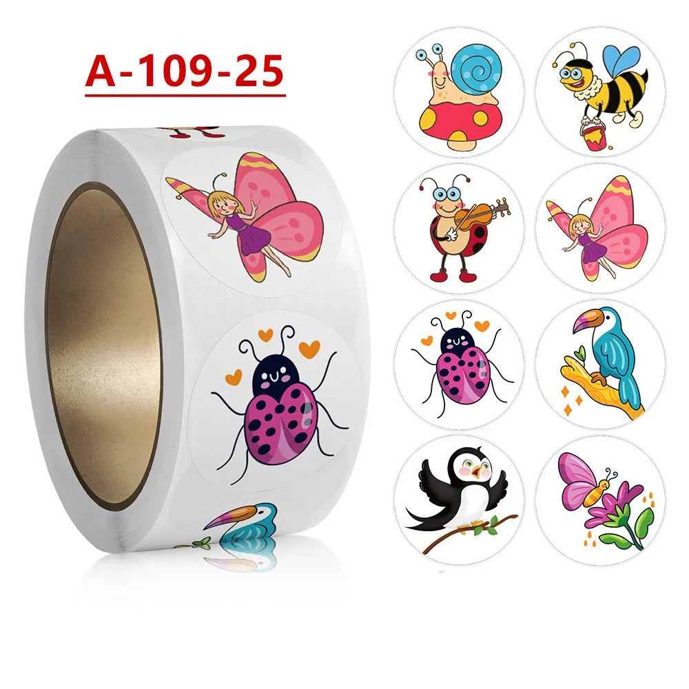 50-500pcs Cartoon Cute Sticker Children Reward Encouragement Sticker Birthday/holiday Party Gift Packaging Sealing Decor Lables (ONLINE ORDER ONLY)