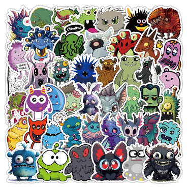 10/30/50PCS Cartoon Monster Stickers Toys DIY Scrapbook Suitcase Phone Laptop Bike Skateboard PVC Waterproof Funny Cute Decals (Online Order Only)