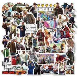 50pcs Grand Theft Auto Stickers for Laptop, Phone, Car, Notebook, Water Bottle, Decor (Online Order Only)