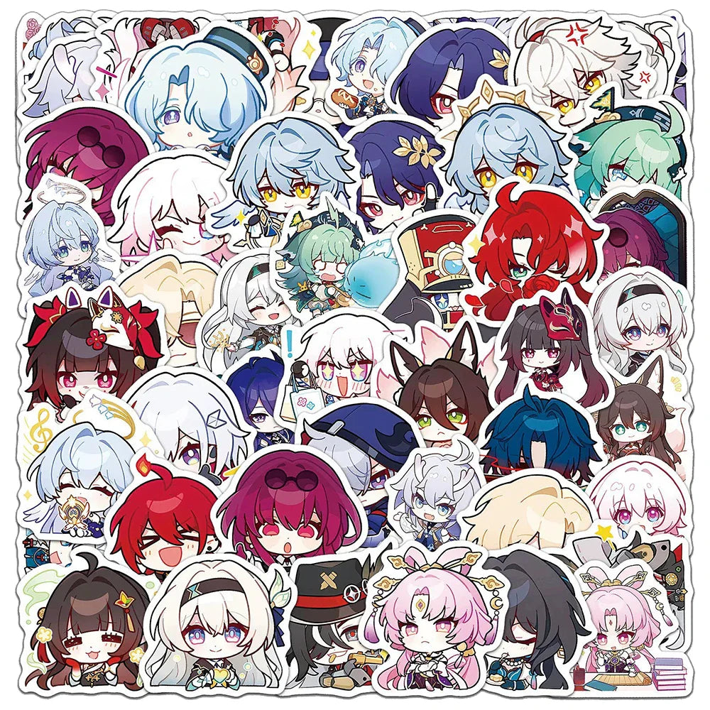 Honkai Star Rail Anime Stickers Pack - Laptop, Phone, Skateboard, Luggage Decor (Online Order Only)