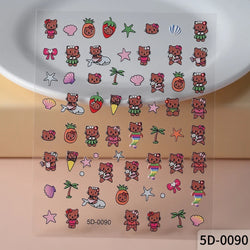 1pc 5D Pink/Black Hello Kitty Nail Art Stickers Anime Cartoon Japanese Cartoon KT Cat Manicure Decal Luxury DIY Nail Accessories (ONLINE ORDER ONLY)