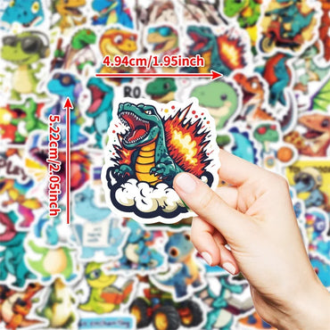10/30/50PCS Kawaii Fashion Dinosaur Sticky PVC Sticker Aesthetic Stationery DIY Decoration Scrapbooking School Supplies for Kids (ONLINE ORDER ONLY)