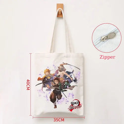 Demon Slayer Canvas Bag: Nezuko & Tanjiro Zipper Tote (ONLINE ORDER ONLY)