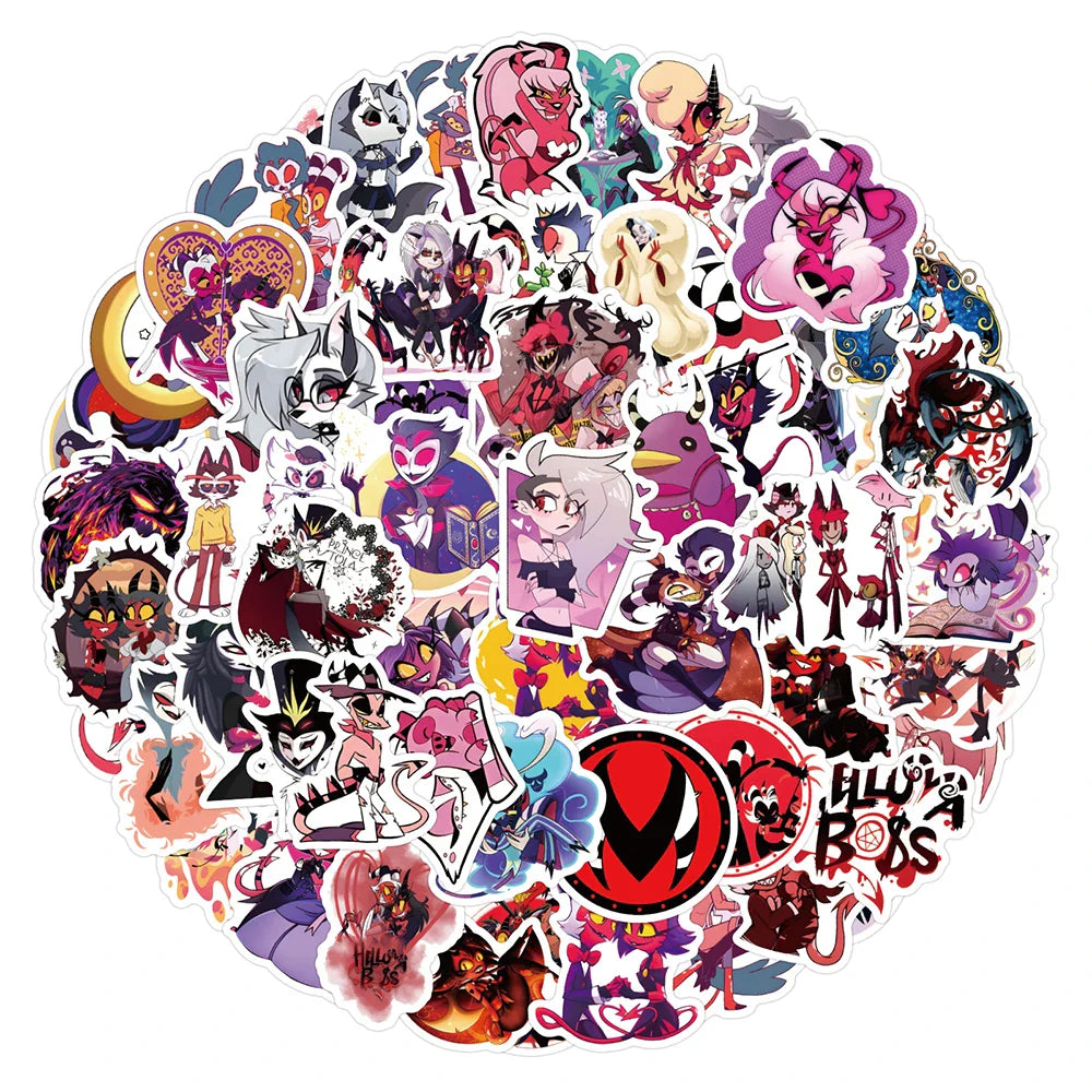 Helluva Boss Anime Stickers Pack - Waterproof Decals for Luggage, Guitar, Fridge, Laptop (ONLINE ORDER ONLY)