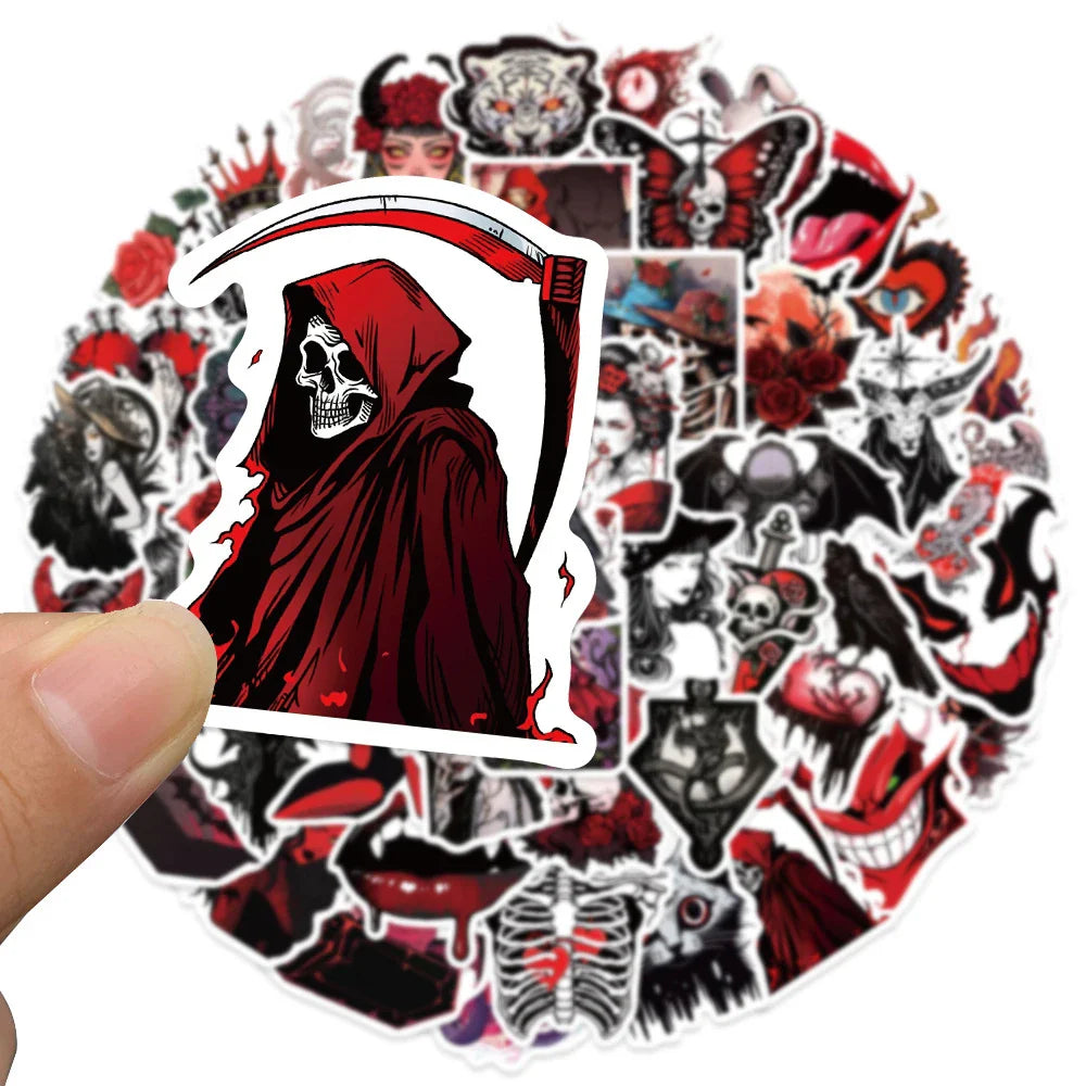 10/30/50pcs Punk Horror Gothic Skull Witch Vintage Stickers Vintage Sticker Packs (Online Order Only)