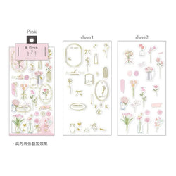 2pcs Japanese Cute Bear Strawberry Flower Landscaping Stickers Scrapbooking Junk Journal Planner Collage Material Stationery (ONLINE ORDER ONLY)