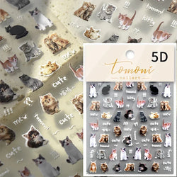 Cute Cat Eye Fishbone Animals Leopard Cat Ginger Cat Kitten Exclamation Point Paw Self Adhesive Nail Art Sticker Manicure Decals (ONLINE ORDER ONLY)