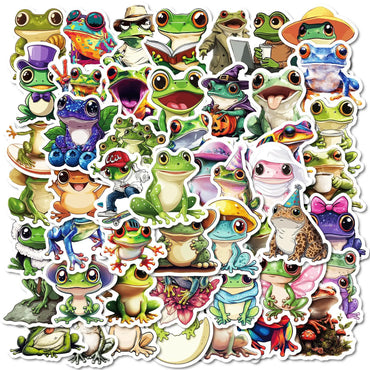 10/50Pcs Cool Peace Colorful Frog Cute Cartoon Stickers Kawaii DIY Skateboard Suitcase Luggage Laptop Funny Sticker Decals (Online Order Only)