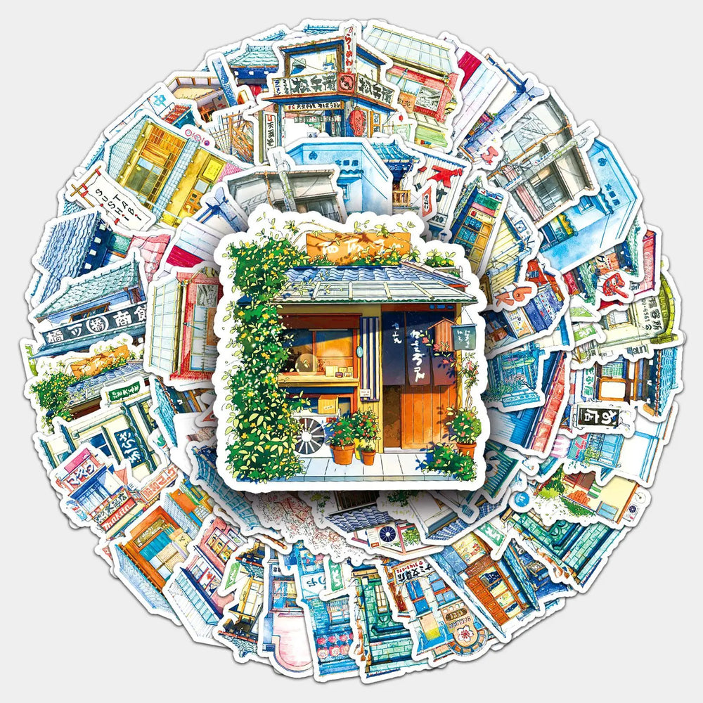 Retro Street Shop Cartoon Stickers for Phone Laptop Luggage Skateboard - 10/30/50PCS Fun Gift Decals (ONLINE ORDER ONLY)