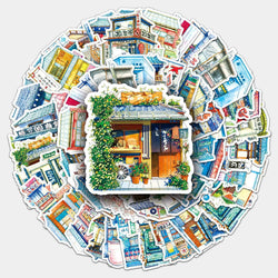 Retro Street Shop Cartoon Stickers for Phone Laptop Luggage Skateboard - 10/30/50PCS Fun Gift Decals (ONLINE ORDER ONLY)