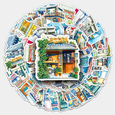 Retro Street Shop Cartoon Stickers for Phone Laptop Luggage Skateboard - 10/30/50PCS Fun Gift Decals (ONLINE ORDER ONLY)