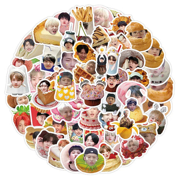 10/30/50/104PCS Korean Boys Group K-Pop Stars as Food Sticker Packs (ONLINE ORDER ONLY)