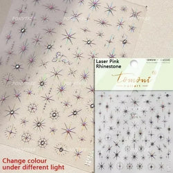 Sparkle Laser Silver Starburst Five-pointed Star Geometric Tiny Spot Romantic 5D Self Adhesive Nail Art Stickers Manicure Decals (ONLINE ORDER ONLY)