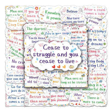 10/50pcs Motivational Phrases Sticker Inspirational Life Quotes DIY Stationery Laptop Study Room Scrapbooking Graffiti Decals (ONLINE ORDER ONLY)