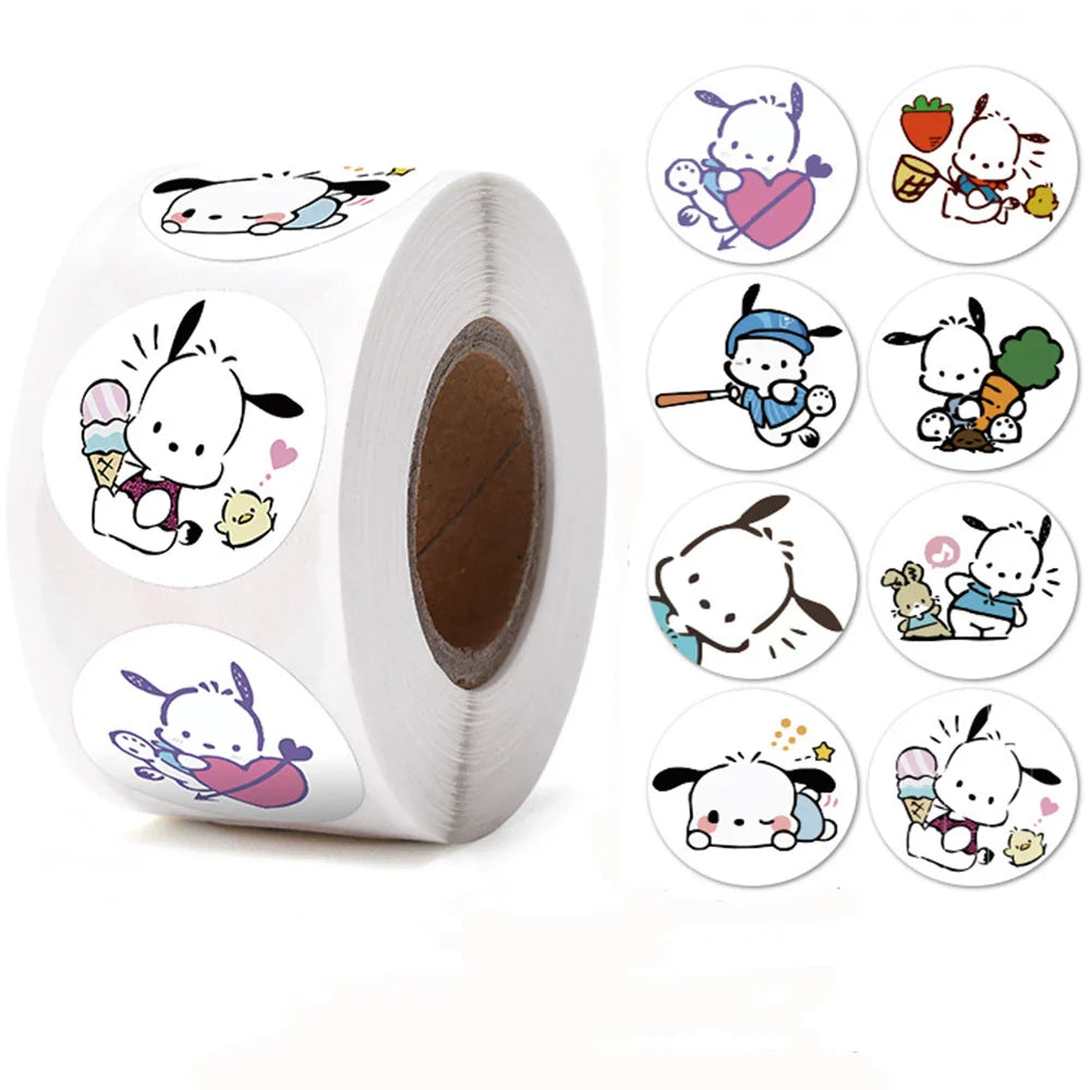 500pcs/Roll Cartoon Animal Stickers Anime Round Seal Diy Laptop Decals Stickers Cute Book Children Reward Kids Toy Gift (ONLINE ORDER ONLY)