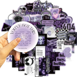 10/30/60PCS Ins Style Black Purple Stickers Aesthetic Cartoon Graffiti Toys DIY Fridge Skateboard Helmet Phone Wall Decals Toys (ONLINE ORDER ONLY)