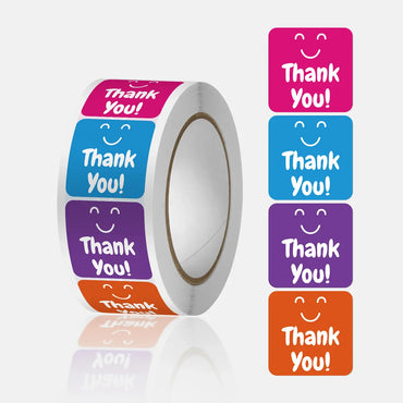 Thank You Stickers Square Gift Seal Labels for Scrapbooking and Packaging (ONLINE ORDER ONLY)