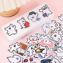 10/50/100PCS Cartoon Cute Line Dog In The Book Stickers DIY Toy Laptop Luggage Skateboard Suitcase Guitar Graffiti Decal Sticker (ONLINE ORDER ONLY)