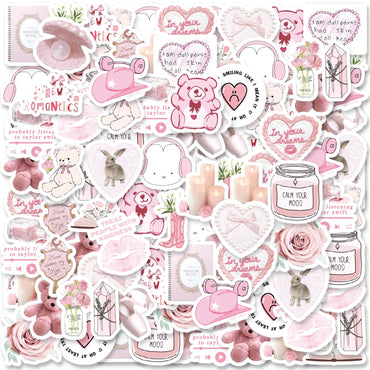 46pcs Valentine's Day Theme Pattern Stickers, Suitable for Valentine Parties, Photo Albums, Notebooks, Phone Cases, Water Bottle (ONLINE ORDER ONLY)