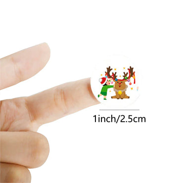 100-500pcs Merry Christmas Snowman Sticker Christmas Party Decor Sticker New Year Gift Box Sealed Baking Cake Tag (ONLINE ORDER ONLY)