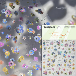 White Pink Flower Dreamy Romantic Petal Jelly Shiny Peach Blossom Polarized Light Delicate Nail Art Stickers 5D Manicure Decals (ONLINE ORDER ONLY)