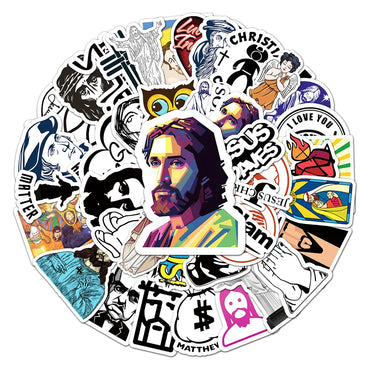 10/30/50pcs Christians Religion Jesus Graffiti Stickers Cartoon Decals Laptop Notebook Scrapbook Wall Decoration Sticker Kid Toy (Online Order Only)