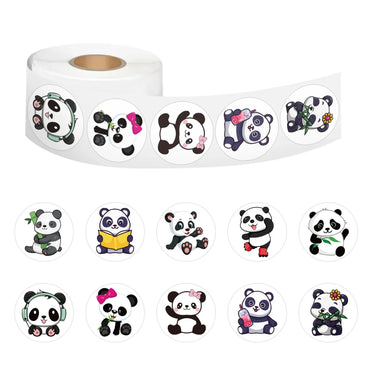 100-500pcs Cute Panda Cartoon Stickers Reward Sticker for Kids Gift Decoration Envelope Sealing Labels Stationery Stickers 1inch (ONLINE ORDER ONLY)