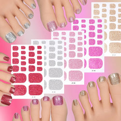 110Tips 3D Full Cover Gradient Toenail Stickers Multi Color Self Adhesive Slider No Need UV Lamp Cured Press On Toe Nail Decals* (ONLINE ORDER ONLY)