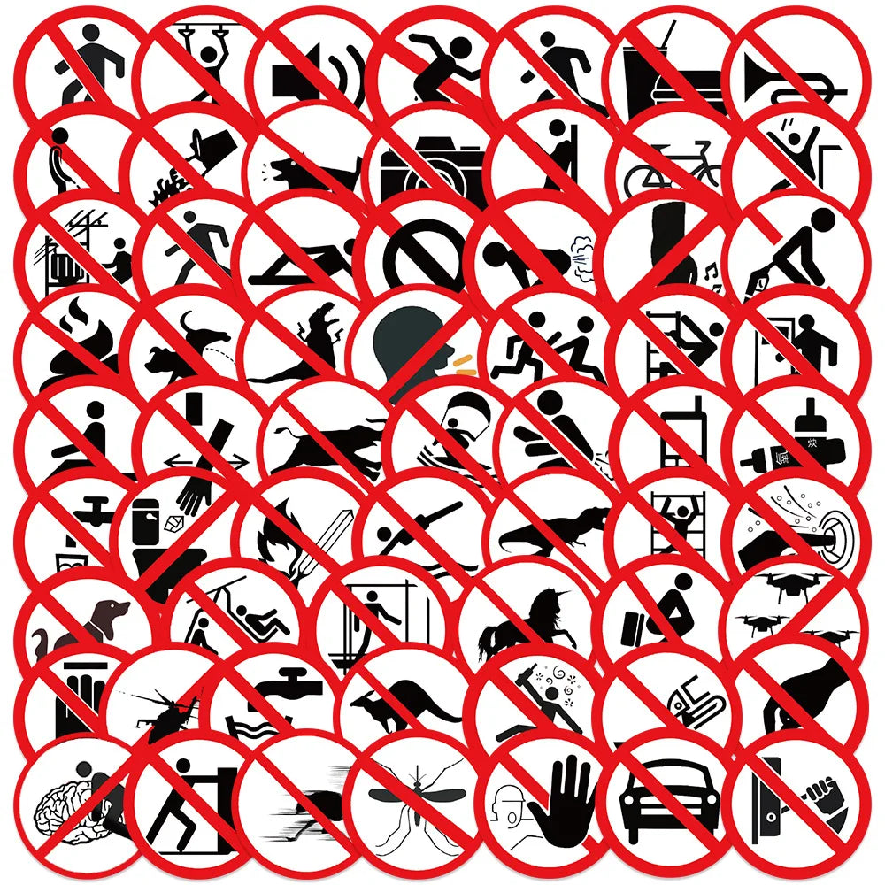 Danger Warning Stickers Waterproof Decals for Bike, Phone, Suitcase, Skateboard, Car, Wall, Kids Toys (ONLINE ORDER ONLY)