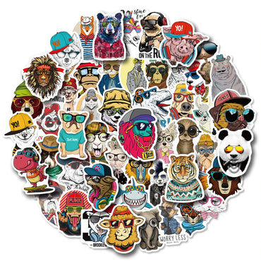 10/30/50PCS Funny Hip Hop Glasses Animals Stickers for Kids Toy Gift DIY Laptop Phone Fridge Helmet Car Sticker Graffiti Decals (ONLINE ORDER ONLY)