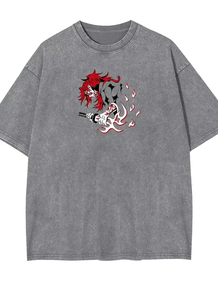 Demon Slayer Kokushibo Graphic T-shirt Harajuku Vintage (ONLINE ORDER ONLY)