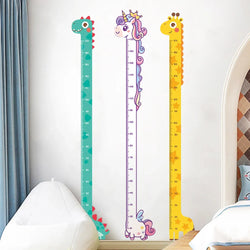 Cartoon Unicorn Dinosaur Giraffe Height Ruler Wall Stickers Kids Room Decor (Online Order Only)