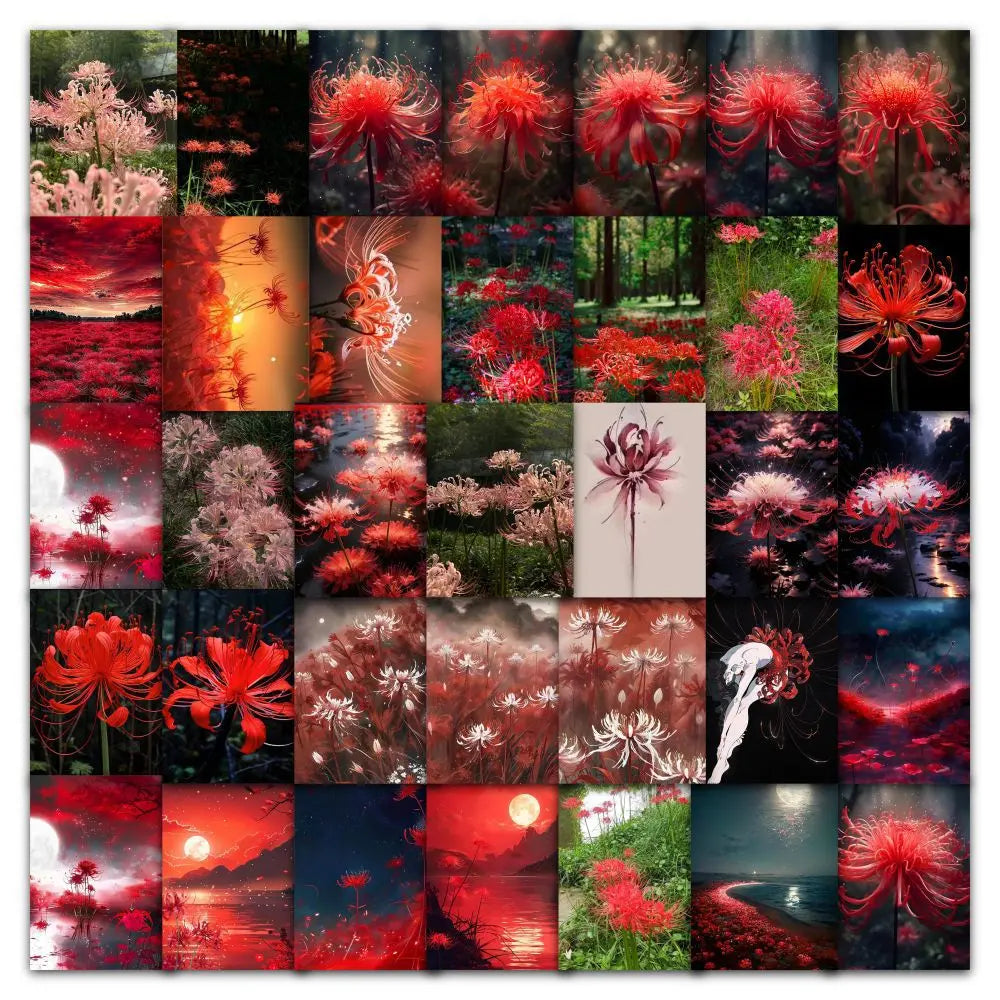 Equinox Flower Clusteramaryllis Stickers - 10/30/60PCS for Phone, Laptop, Luggage, Skateboard, Toy (ONLINE ORDER ONLY)