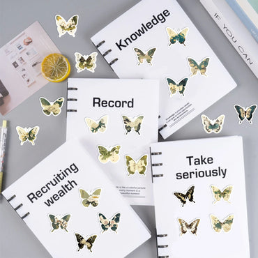 30Pcs Green Butterfly Stickers Vinyl Waterproof Stickers for Laptop Guitar Motorcycle Bike Skateboard Luggage Phone Gift (ONLINE ORDER ONLY)