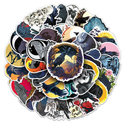 Dark Magic Crow Cartoon Stickers for Phone Laptop Luggage Skateboard Decals Kid Gift (Online Order Only)