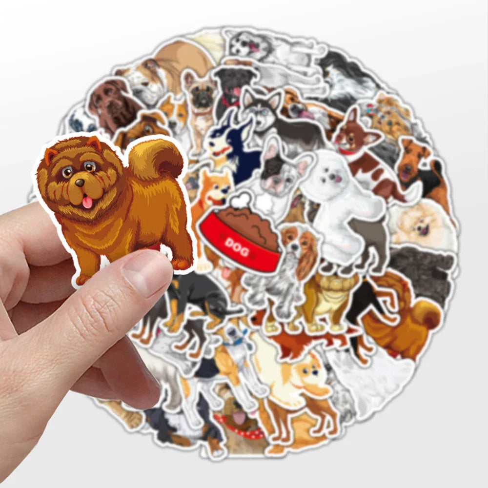 10/30/50PCS Cute Cartoon Anima Dogs Stickers For Kids Waterproof Laptop Fridge Phone Bike Car Notebook Suitcase Wall Decals Toys (Online Order Only)