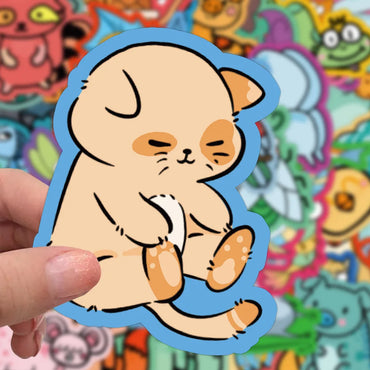 10/30/60PCS Cute Strange Animal Cartoon Stickers Kids Toys DIY Skateboard Luggage Phone Bike Laptop Fridge Guitar Decals Gift (ONLINE ORDER ONLY)