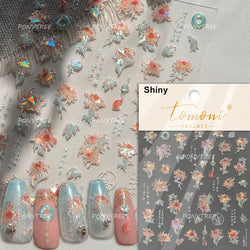 Antique Pear Blossom Peach Blossom Flower Swallow Pattern Adhesive Nail Art Stickers Spring Vibrant and Lively Manicure Decals (ONLINE ORDER ONLY)