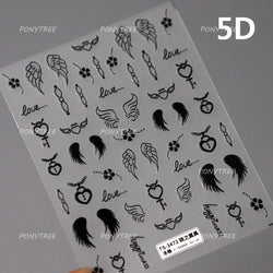 Black Cat Kitten Glasses Camera Timepiece Shoe Notebook Vase Pen Teapot Bowknot Item Adhesive Nail Art Stickers Manicure Decals (Online Order Only)
