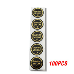 100-500pcs Round Natural Hand Made Stickers Seal Labels Cute Sticker For Cake Packaging Labels Sticker Stationery (Online Order Only)