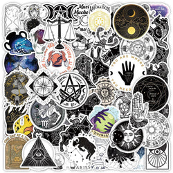 Gothic Moon Witch Stickers: 10/30/50Pcs Waterproof Decals for Laptop, Phone, Luggage, Car (Online Order Only)