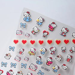 1pc 5D Pink/Black Hello Kitty Nail Art Stickers Anime Cartoon Japanese Cartoon KT Cat Manicure Decal Luxury DIY Nail Accessories (ONLINE ORDER ONLY)