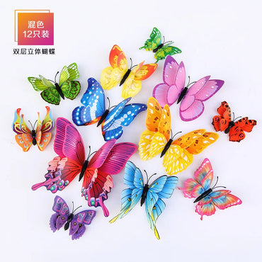 3D Butterfly Wall Stickers Decor Butterflies for Wedding Decoration Magnet Fridge Decals Decoration Sticker Pvc Color Sticker (ONLINE ORDER ONLY)