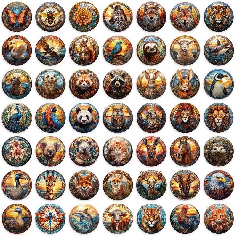 50PCS Glass Ball Animal PET Sticky Sticker Aesthetic Korean Stationery DIY Decoration Scrapbooking School Supplies for Kids (ONLINE ORDER ONLY)
