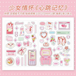 2Pcs/lot Girl Feelings Series Stickers Cute Sticker Scrapbooking Decorative Sticker Photo Album DIY Diary Stick Label Stationery (ONLINE ORDER ONLY)